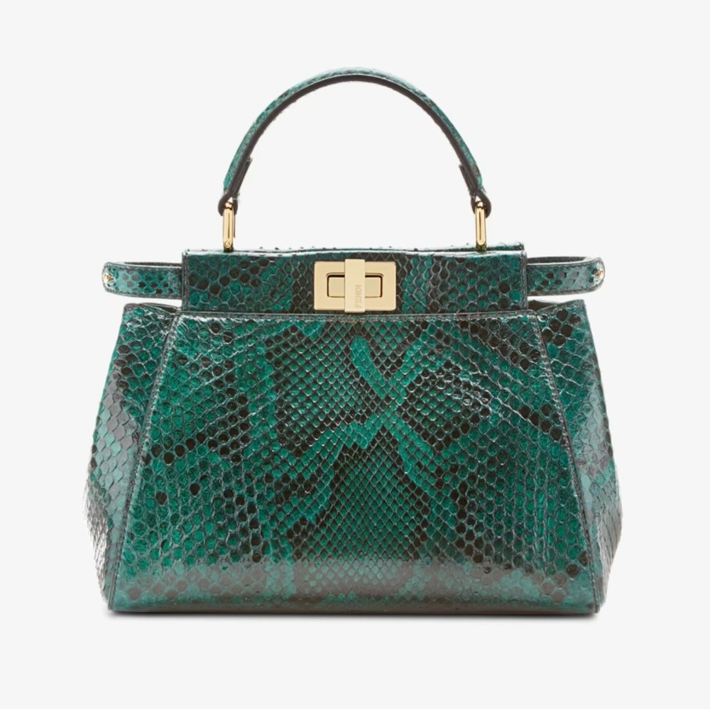 FENDI Peekaboo Mini Green python bag